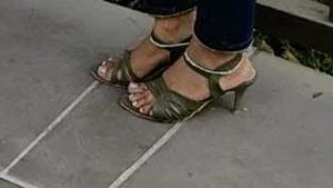 Olive Green Heeled Sandals