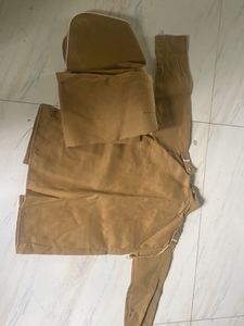 Men's Ethnic Khaki Kurta and Pants Set