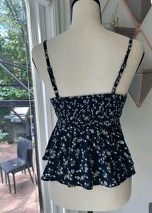Navy Floral Print Cami Top