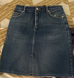 Branded Blue Denim Skirt