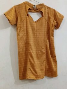 Stylish Mustard Yellow Cutout top