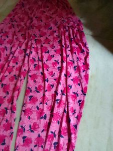 Pink Floral Print Salwar Pants