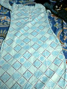 brand kurta sets Light Blue Printed