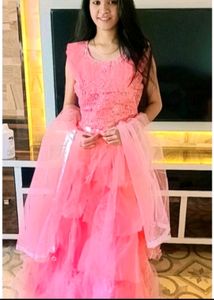 Peach Net Lehanga