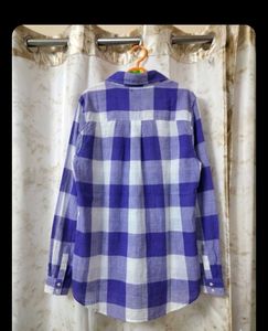 Blue &amp; White Plaid Shirt