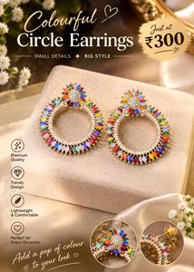 Colourful Circle Hoop Earrings