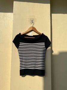 Striped Boat Neck Top
