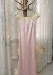 Elegant Pink Off-Shoulder maxi Dress