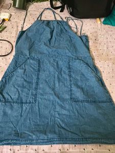 Blue Denim Sundress with Pockets