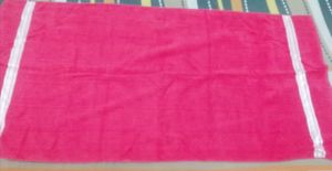 Coral red bath towel