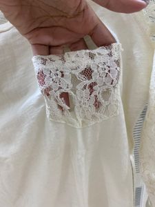 Cream Lace Sleeve Top