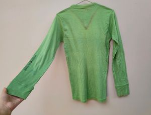 Green long sleeved T-shirt