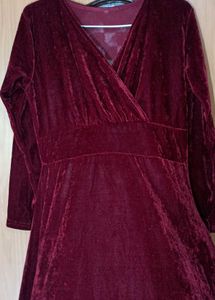 Stunning Wine Red Velvet Maxidress |