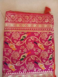 Elegant Orange Banarasi Saree