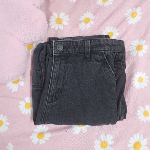 Charcoal Denim Cargo Jeans.
