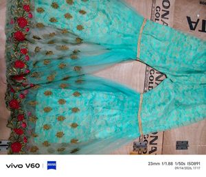 Embroidered umbrella and garara Set