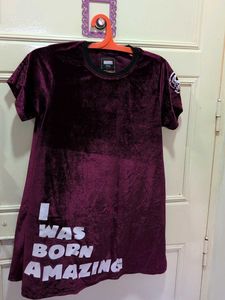 Velvet Mini Dress "I Was Born Amazing"