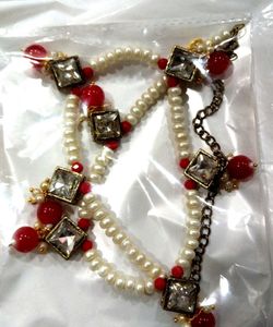 Pearl &amp; Blue Stone Necklace
