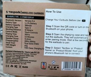 Tecpods Earbuds Black