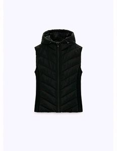Zara Quilted Sleeveless Jacket with Hood