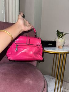 Vibrant Pink Studded Handbag
