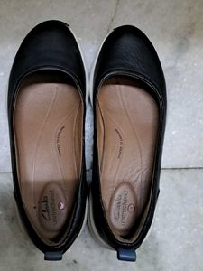 Clarks Black Leather Flats