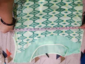 🇳🇿💫🎀Stylish Green Geometric Print Sheer Top