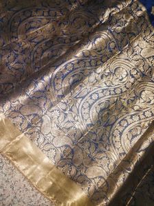 Elegant Blue &amp; Gold Ethnic Gown