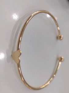 Gold Heart Bangle Bracelet