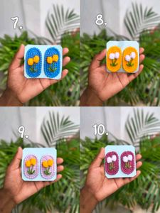 Crochet Tic tac Hair Clips (any one pair)