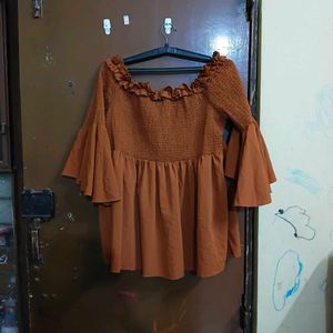 Chic Ruffled Off-Shoulder Smocked Top