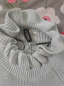 H&amp;M Ruffle Neck Knit Sweater