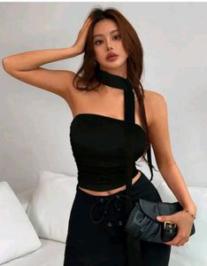 Strapless Top with Neck Detail(different colours)