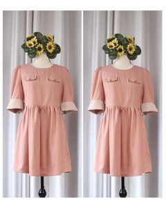 Peach Dress with unique cuff detailing