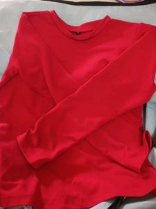 Vibrant Red Long Sleeve Top