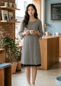 Chevron Print A-Line Dress