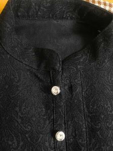 Men's Black Jacquard Kurta