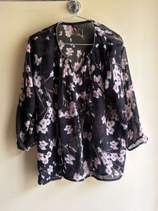 Sheer Floral Print Top for women