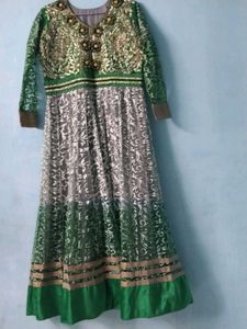 Beautiful Green Ombre Ethnic Gown