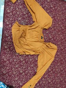 Blue &amp; White Dress with ORANGE TOP FREE