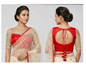 Stylish Cold Shoulder Embroidered Blouse