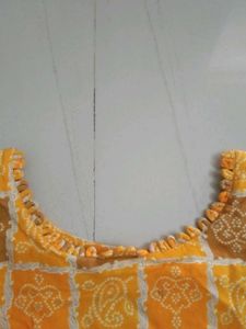 Yellow Bandhani Print kurta