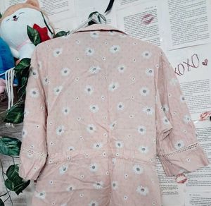 Chic Floral Print Tie-Waist Tunic Top