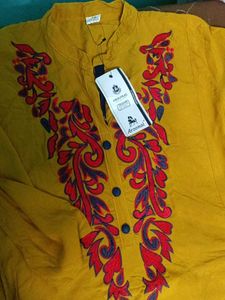 Combo of kurtis.mustard yellow and brown kurti