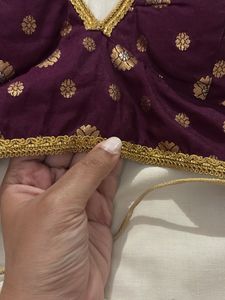 Elegant Ethnic Blouse with Gold Print