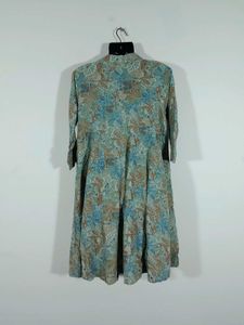 Pastel Green Printed Dress For Women's