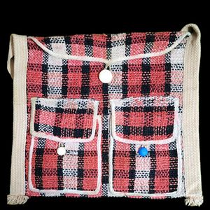 Multicolored Handloom Fabric Bag