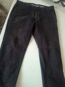 Men's Dark Wash Textured Trousers