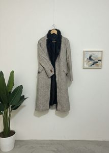 Single-Breasted Faux Fur Notched Lapel Overcoat