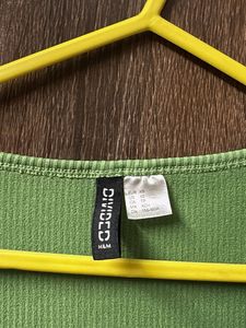 Lime Green Ribbed Long Sleeve Top